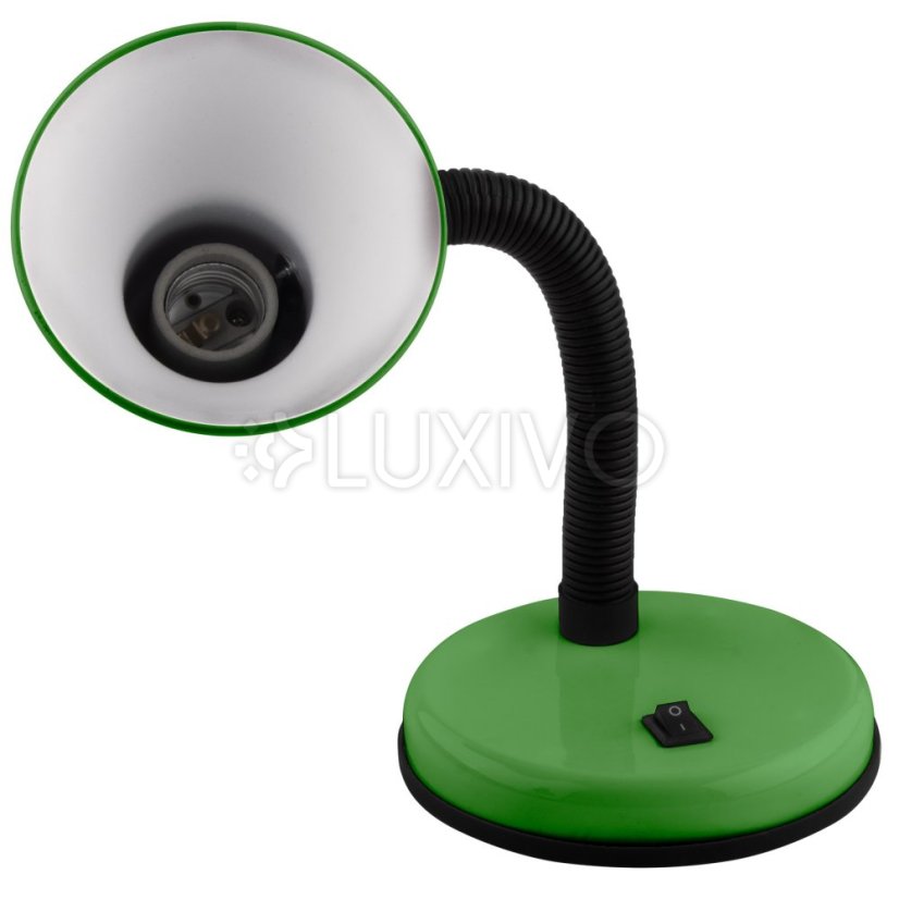 Nastaviteľná školská stolová lampa E27 zelená
