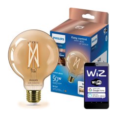 LED žiarovka E27 Sphere G95 7W = 50W 640lm 2000-5000K TW FILAMENT Amber Smart SMART WiFi Bluetooth App WiZ Philips
