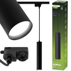 Závesné závesné svietidlo Rail 29cm Reflektor GU10 LED SOPLO Black LUMILED