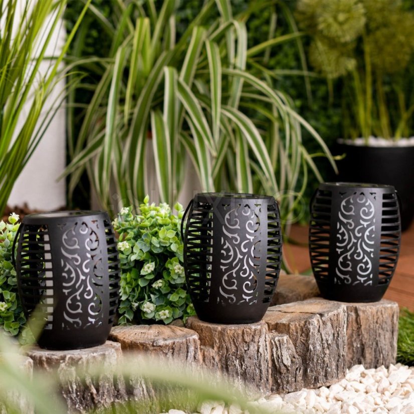 LED solárne záhradné závesné svietidlo IGNIS Flame IP44 1800K LUMILED