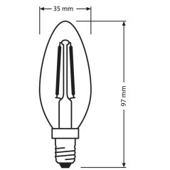 LED žiarovka E14 B35 5,9 = 60W 806lm 2700K Teplé 360° vlákno PHILIPS Stmievateľné