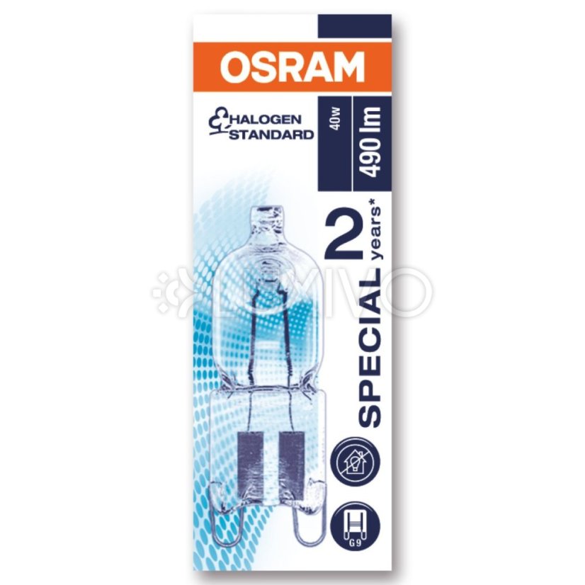 Halogénová žiarovka G9 Capsule 40W 490LM 230V Pre rúry OSRAM