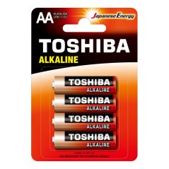TOSHIBA RED ALKALINE LR6 AA 1,5V Alkalické batérie Blister 4ks