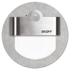 LED 2,4W 4000K 230V IP20 Inox RUEDA schodiskové svietidlo so senzorom pohybu Skoff