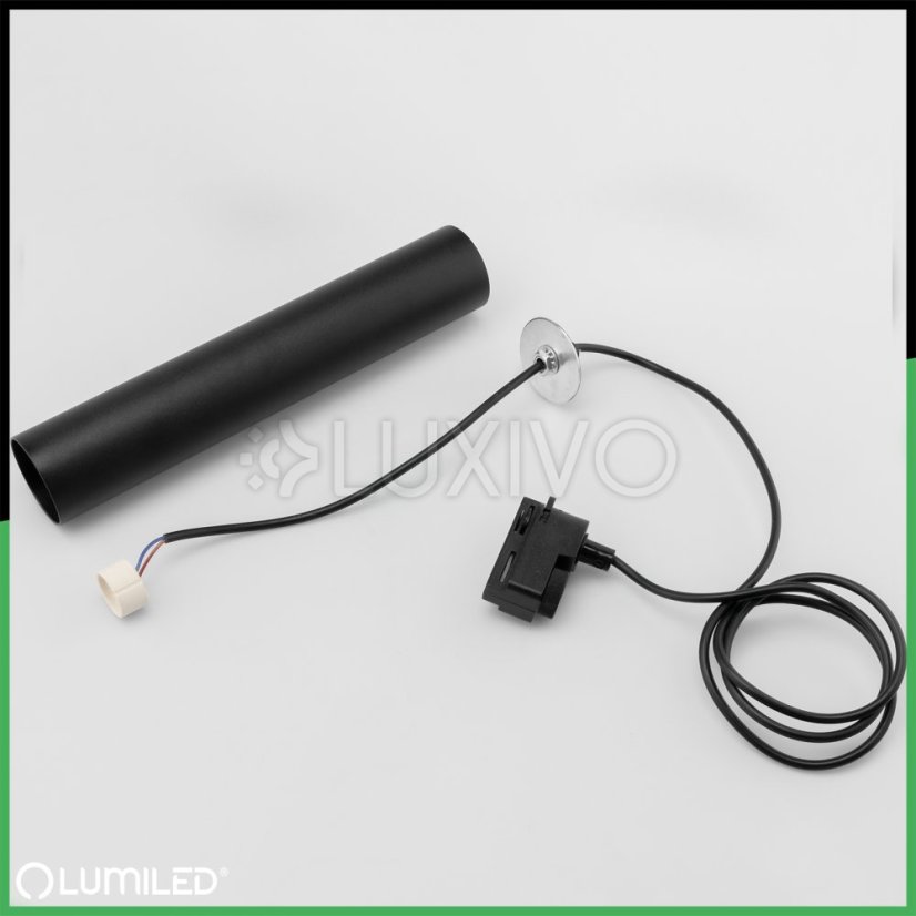 Závesné závesné svietidlo Rail 29cm Reflektor GU10 LED SOPLO Black LUMILED
