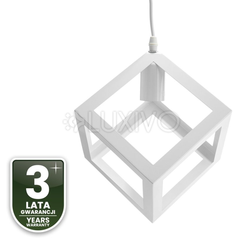 TALUS geometrické štvorcové závesné svietidlo ZWIS pre LED biela 1x E27 LUMILED
