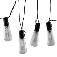 2,6 m záhradná LED girlanda na batérie 2xAA EDISON Black GOLDLUX (Polux)