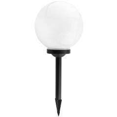 Solárna záhradná lampa LED 6500K IP44 25cm zapichovacia zemná biela guľa ATRIS LUMILED