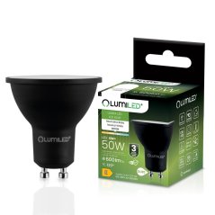LED žiarovka GU10 reflektor PAR16 6W = 50W 600lm 4000K neutrálna 120° čierna LUMILED