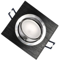 Svietidlo HALOGEN na zapustenú montáž Pohyblivé štvorcové svietidlo Black Brushed GU10