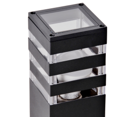Záhradný stĺpik lampa stojaca E27 sivá IP44 TEKSAS Sanico Goldlux