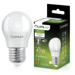Žiarovka LED E27 guľka P45 5W = 40W 470lm 4000K neutrálna 180° LUMILED