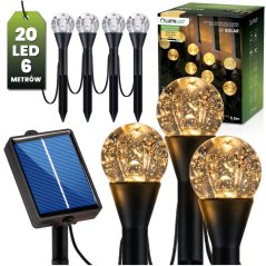 Solárna záhradná girlanda 20LED zapichovacia 5, 80m HAKON Lumiled