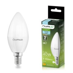 Žiarovka LED E14 sviečka B35 5W = 40W 550lm 6500K studená 180° LUMILED