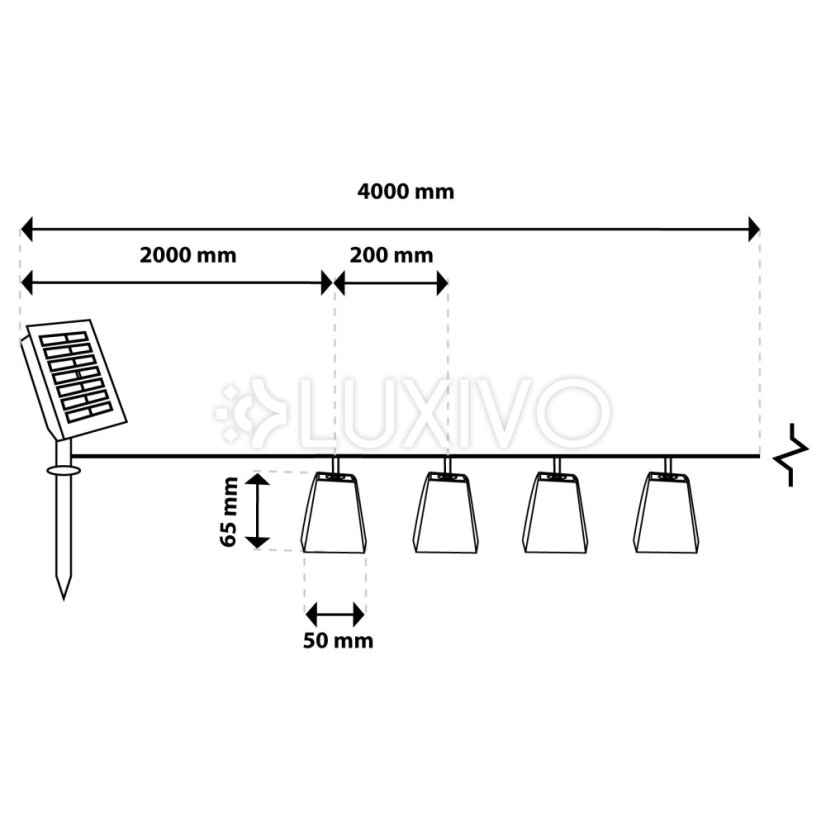 Solárne záhradné svietidlá Girland 10x LED Basket 2m