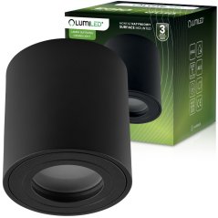 Nástenné stropné svietidlo halogénové spot tuba EGIO GU10 okrúhle čierna LUMILED