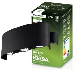 Vonkajšia záhradná nástenná lampa 6W LED IP54 Top Down KELSA LUMILED