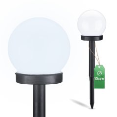 Solárna záhradná lampa LED ATRIS Drive-in - biela guľa - 10 cm - LUMILED