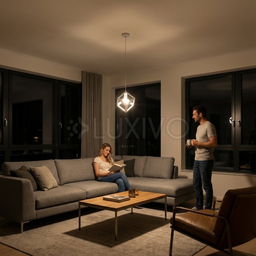 TALUS geometrické štvorcové závesné svietidlo ZWIS pre LED biela 1x E27 LUMILED