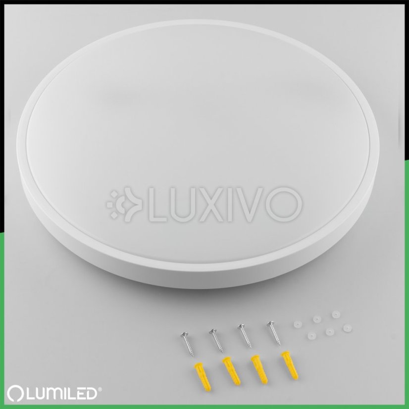 LED stropný plafón s povrchovou montážou 36W 4000K CELIS Round IP44 White Ring ALS LUMILED
