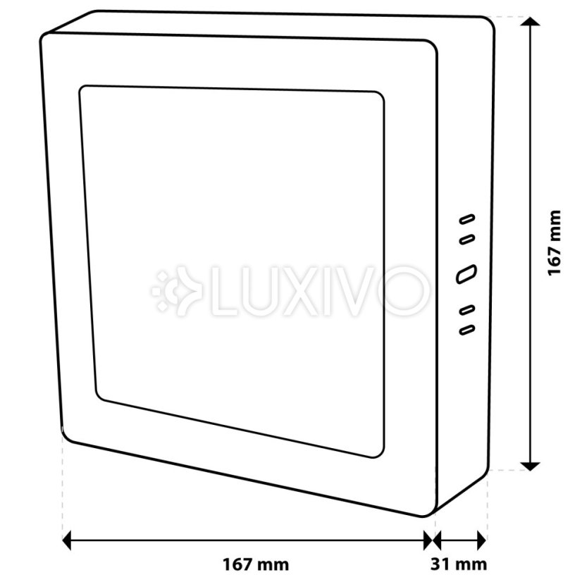 Stropné svietidlo LED s povrchovou montážou 12W Square 4000K GLOW White LUMILED