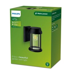 Vonkajšie nástenné svietidlo E27 IP44 čierna Bellini Philips