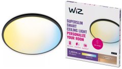 LED stropné svietidlo na povrchovú montáž 22W 2450lm 2700-6500K TW 43cm čierne okrúhle Smart SMART WiFi Bluetooth App Superslim WiZ