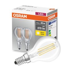 2PAK LED žiarovka E14 P45 4W = 40W 470lm 2700K Teplé vlákno OSRAM Base