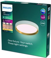 LED stropné svietidlo 24W 2800lm 4000K SceneSwitch White|Gold Hanno Philips