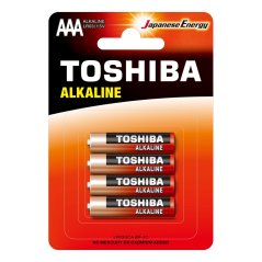 TOSHIBA RED ALKALINE LR03 AAA 1,5V Alkalické batérie Blister 4ks