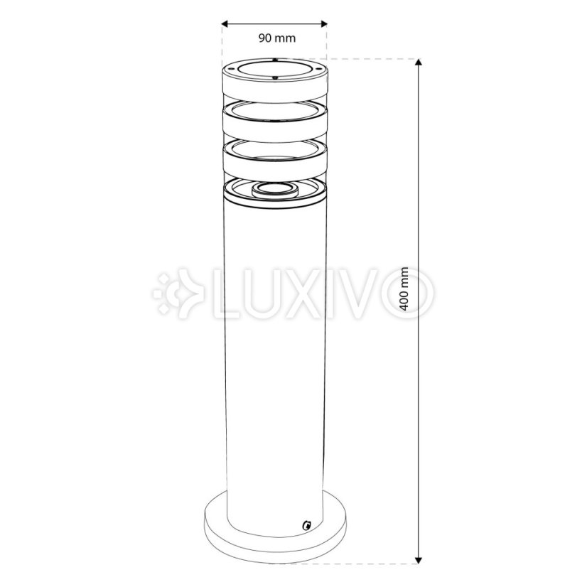 Záhradná lampa stĺpik vonkajšia stojaca E27 LED RINGO IP54 40cm LUMILED