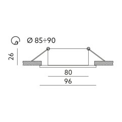 Halogénové podhľadové svietidlo GU10 MR16 OH15 Round Movable Chrome Kobi