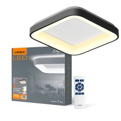 LED stropné svietidlo 72W 7500lm 2700-6000K CCT čierna Stmievateľné + diaľkové ovládanie EDGE Videx