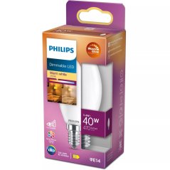 LED žiarovka E14 B35 3,4W = 40W 470lm 2700 Teplé vlákno Mlieko PHILIPS Stmievateľné