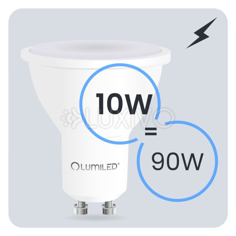 LED žiarovka GU10 reflektor PAR16 10W = 90W 1000lm 6500K studená 120° LUMILED