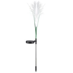 Solárna lampa biela čierna IP44 so súmrakovým senzorom Tráva Sanico Goldlux
