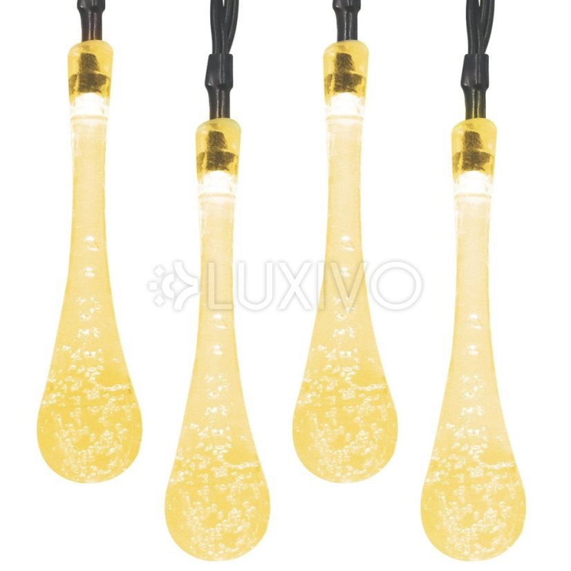 Solárna závesná girlanda 20x TEADS LED icicle záhradná lampa 3000K teplá farba