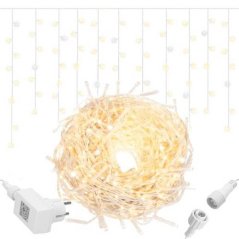 Vianočná led svetelná záclona vonkajšia flash - 1500led - 60m teplá biela / studená biela