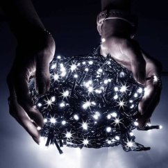 Vianočná led svetelná reťaz vonkajšia FLASH - 1000led - 50m - studená biela / studená biela