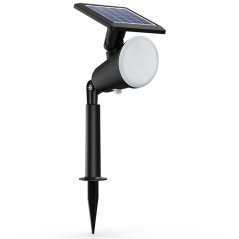Solárne záhradné svietidlo LED s čiernym smerovým reflektorom 2700K IP44 PHILIPS
