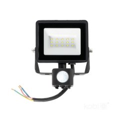 Vonkajší záhradný LED reflektor 30W 2505lm 6500K studený 120° so senzorom pohybu IP44 IK05 čierny MHC Kobi