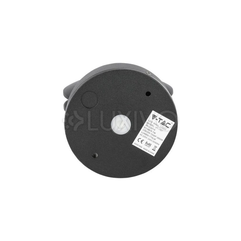 LED nástenné svietidlo 7W 3000K IP65 Otočné o 360° čierne VT-707 V-TAC