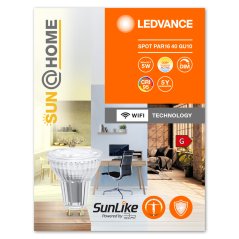 LED žiarovka GU10 PAR16 4,9W = 40W 268lm CCT 38° CRI95 LEDVANCE SMART+ WIFI Stmievateľná SUNATHOME CLASSIC