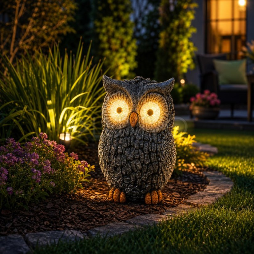 Solárna záhradná lampa LED sova dekoratívna figúrka 3000K MALVA IP44 Lumiled