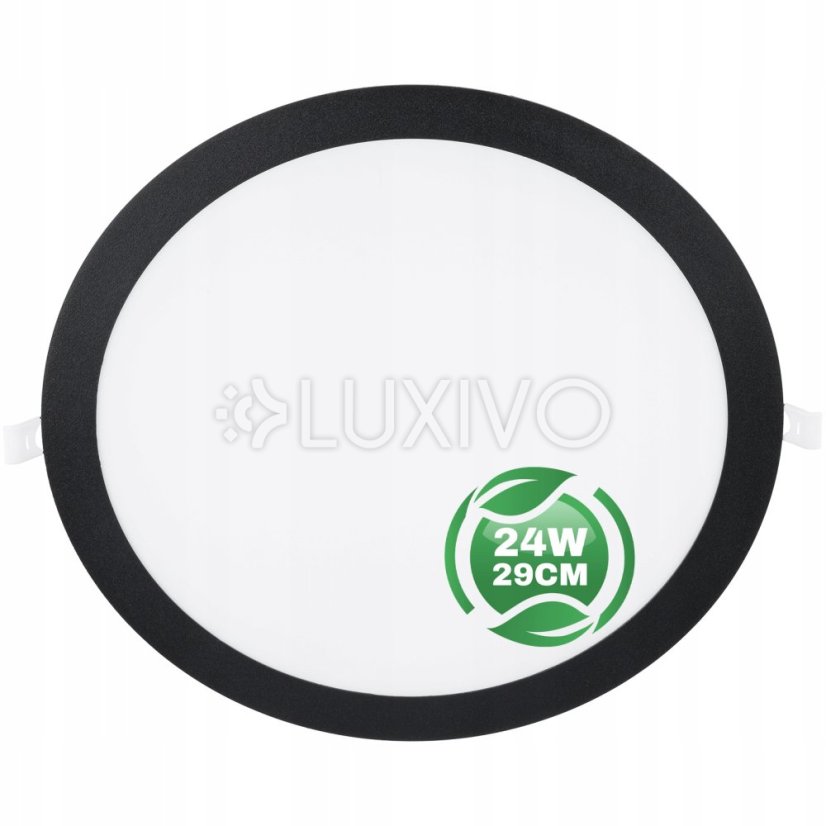 Plafond LED panel 24W 4000K 1920lm 29cm Round Flush Mount Black ECOLIGHT