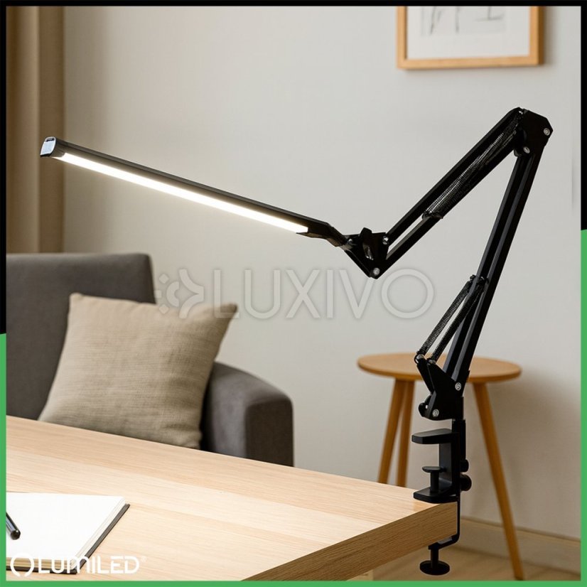 Stolová kresliarska LED lampa 8W CCT USB stmievateľná COSMI čierna Lumiled