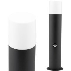 Záhradné svietidlo LED E27 TUBA LOW Graphite 44cm DALLAS GOLDLUX (Polux) so senzorom pohybu a súmraku