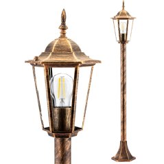 Záhradné svietidlo vonkajšie E27 nízke PENDLET 1m patina BELLIS LUMILED