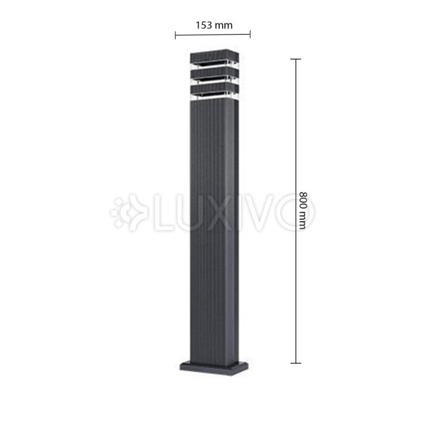 Lampa LED záhradná stojaca vonkajšia stĺpik GU10 sivá IP44 Malibu 80cm Masterled