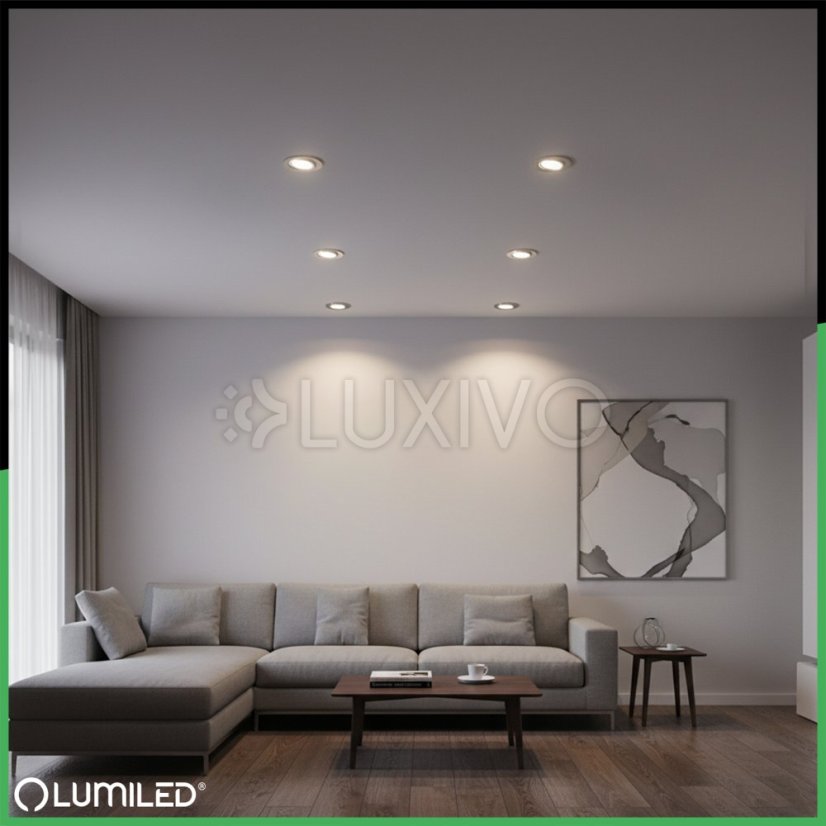 Zapustené halogénové svietidlo okrúhle pohyblivé TRIX 3v1 GU10 6W 4000K brúsené strieborné LUMILED